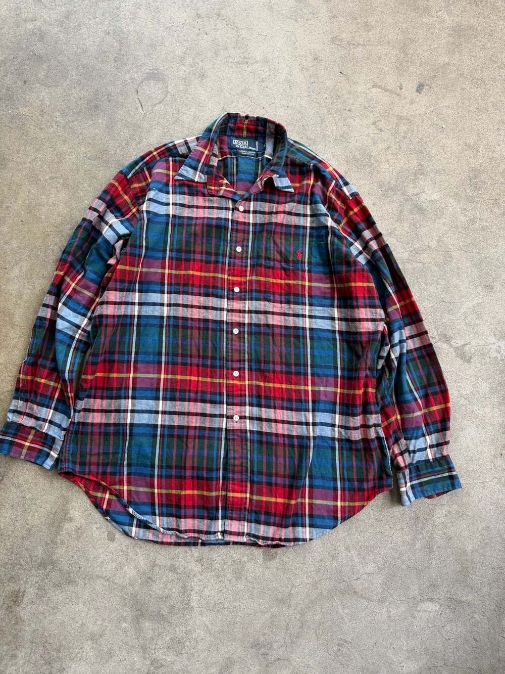 Vintage Polo by Ralph Lauren Lowell Sport Long Sleeve Plaid Button-Down Shirt